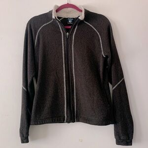 Kuhl Womans Alpaca Fleece Size Medium Brown W/Tan Accent Stitching Full Zip